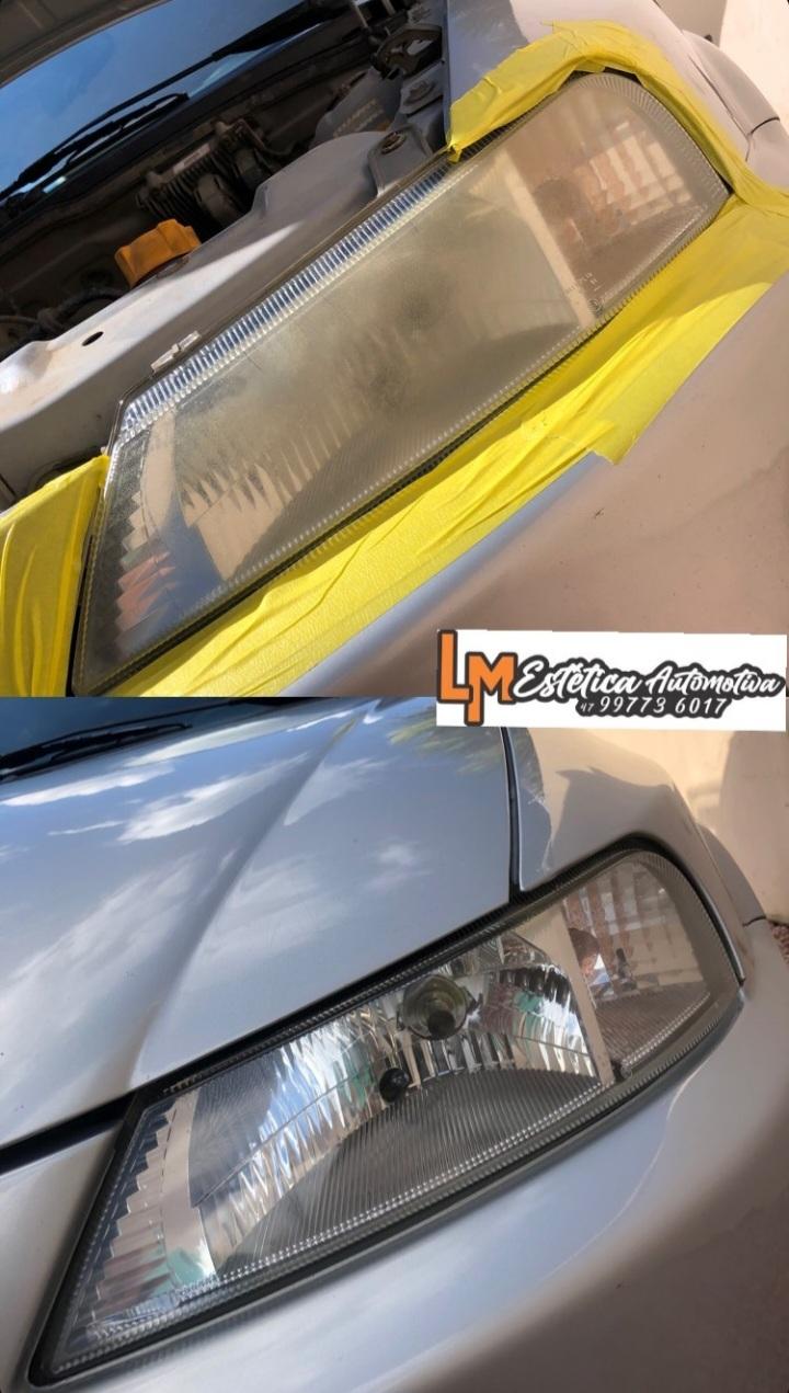 Antes e depois - Polimento de farol