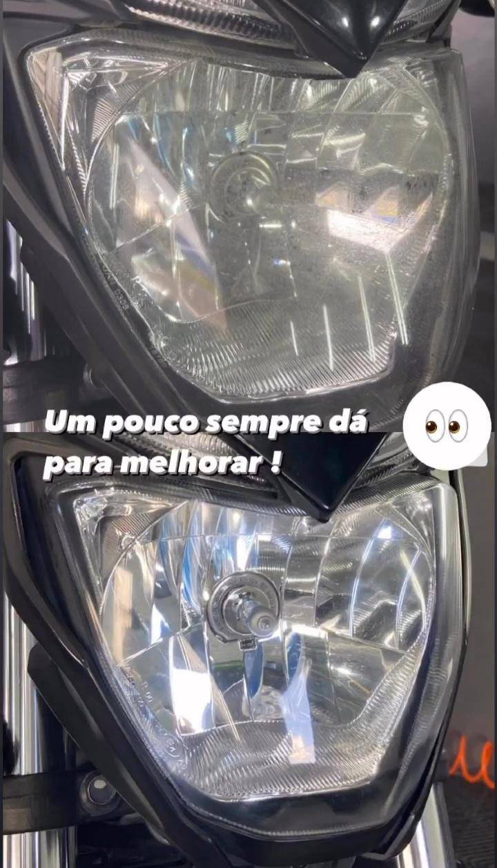 Polimento de farol de moto